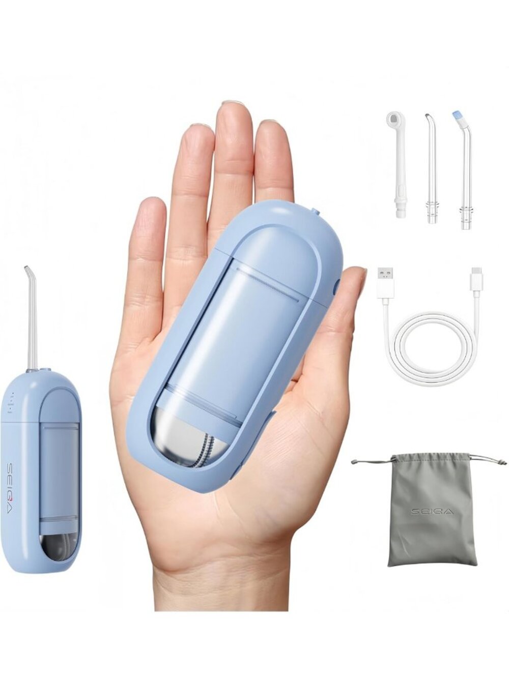 Portable Cordless Water Flosser for Travel, Sensitive Nozzle, Easy Clean Teeth